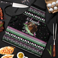 Christmas Dachshund Angel Dog Apron Pink Green Tree Feather Pattern Design - Wonder Print Shop