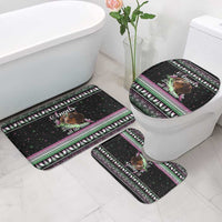 Christmas Dachshund Angel Dog Bathroom Set Pink Green Tree Feather Pattern Design - Wonder Print Shop