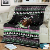 Christmas Dachshund Angel Dog Blanket Pink Green Tree Feather Pattern Design - Wonder Print Shop