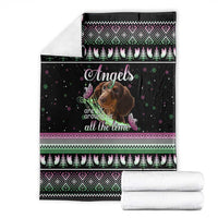 Christmas Dachshund Angel Dog Blanket Pink Green Tree Feather Pattern Design - Wonder Print Shop