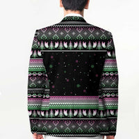 Christmas Dachshund Angel Dog Blazer Pink Green Tree Feather Pattern Design - Wonder Print Shop