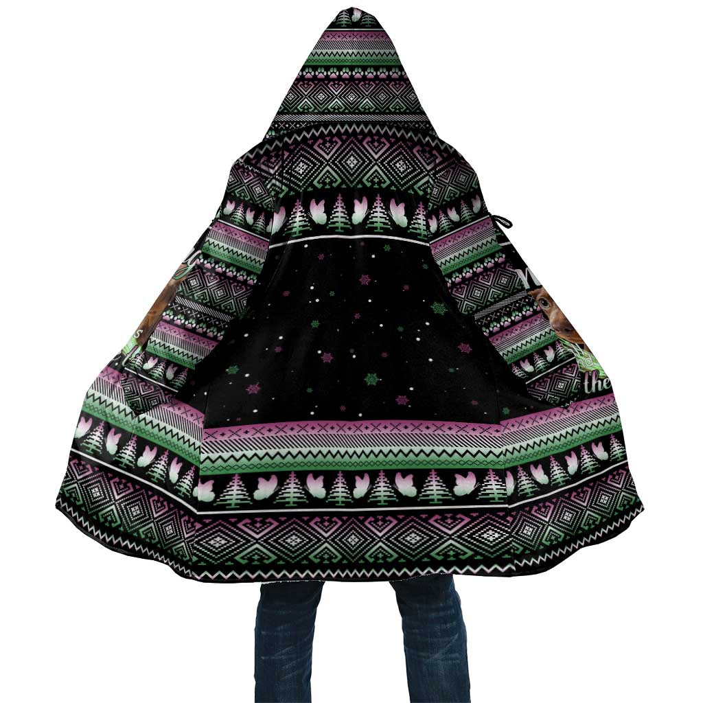Christmas Dachshund Angel Dog Cloak Pink Green Tree Feather Pattern Design - Wonder Print Shop