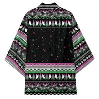 Christmas Dachshund Angel Dog Kimono Pink Green Tree Feather Pattern Design - Wonder Print Shop