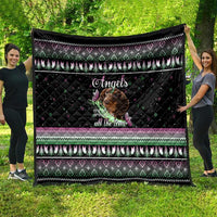 Christmas Dachshund Angel Dog Quilt Pink Green Tree Feather Pattern Design - Wonder Print Shop
