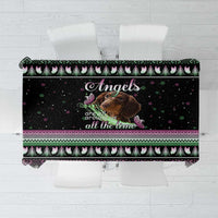 Christmas Dachshund Angel Dog Tablecloth Pink Green Tree Feather Pattern Design - Wonder Print Shop