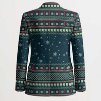 Funny Christmas Dental Squad Tooth Characters Blazer Snowflake Pattern Design - Wonder Print Shop