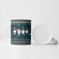 Funny Christmas Dental Squad Tooth Characters Ceramic Mug Snowflake Pattern Design - Wonder Print Shop