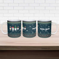 Funny Christmas Dental Squad Tooth Characters Ceramic Mug Snowflake Pattern Design - Wonder Print Shop