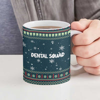Funny Christmas Dental Squad Tooth Characters Ceramic Mug Snowflake Pattern Design - Wonder Print Shop