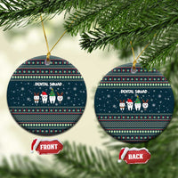 Funny Christmas Dental Squad Tooth Characters Ceramic Ornament Snowflake Pattern Design - Wonder Print Shop