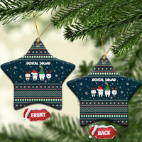 Funny Christmas Dental Squad Tooth Characters Ceramic Ornament Snowflake Pattern Design - Wonder Print Shop