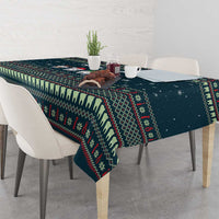 Funny Christmas Dental Squad Tooth Characters Tablecloth Snowflake Pattern Design - Wonder Print Shop