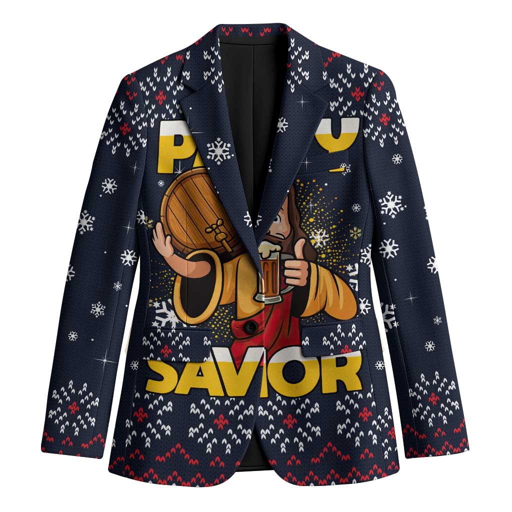 Jesus Party Savior Christmas Blazer Funny Xmas Holiday Patterns - Wonder Print Shop