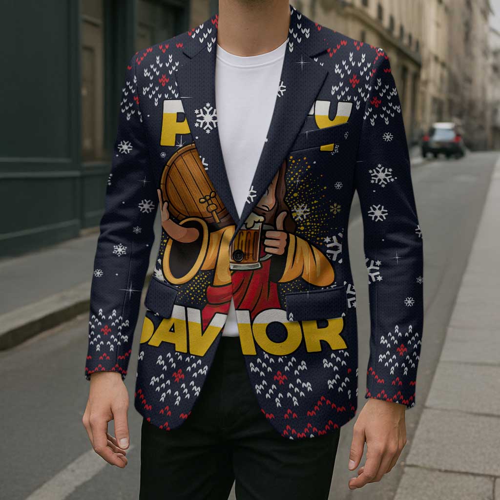 Jesus Party Savior Christmas Blazer Funny Xmas Holiday Patterns - Wonder Print Shop