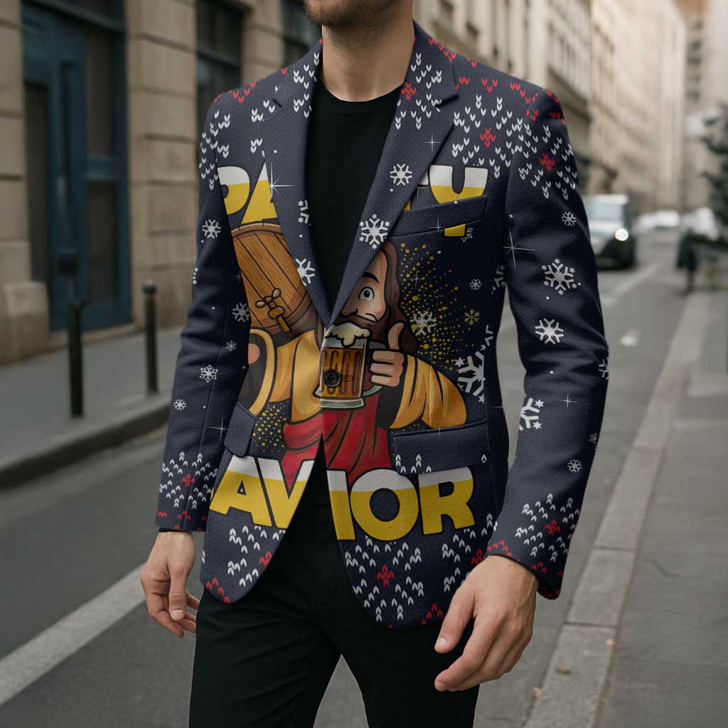 Jesus Party Savior Christmas Blazer Funny Xmas Holiday Patterns - Wonder Print Shop