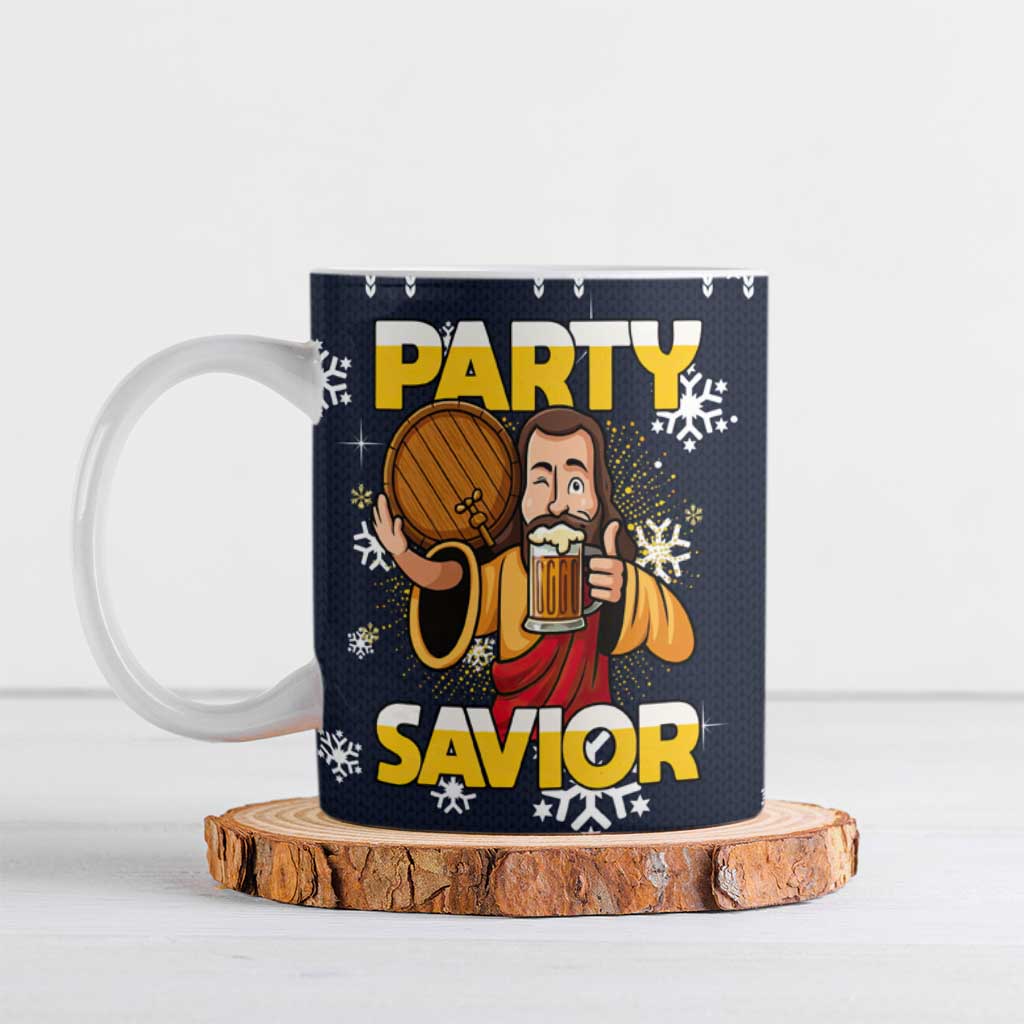 Jesus Party Savior Christmas Ceramic Mug Funny Xmas Holiday Patterns - Wonder Print Shop