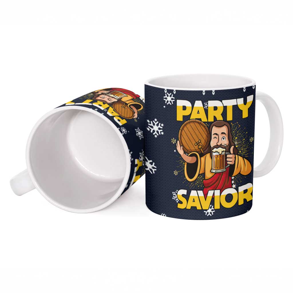 Jesus Party Savior Christmas Ceramic Mug Funny Xmas Holiday Patterns - Wonder Print Shop