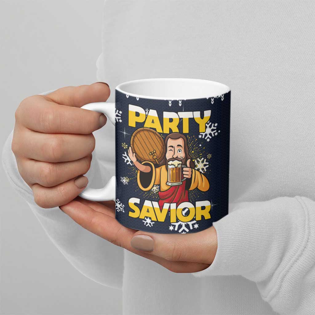 Jesus Party Savior Christmas Ceramic Mug Funny Xmas Holiday Patterns - Wonder Print Shop
