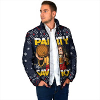 Jesus Party Savior Christmas Padded Jacket Funny Xmas Holiday Patterns - Wonder Print Shop