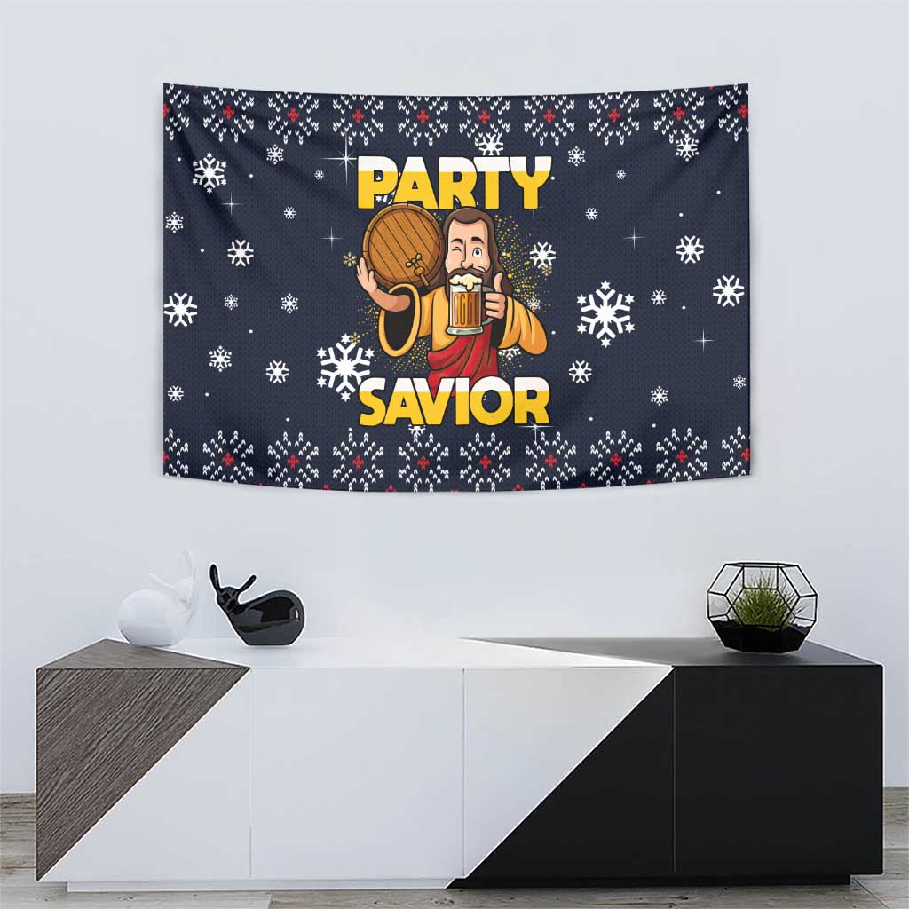 Jesus Party Savior Christmas Tapestry Funny Xmas Holiday Patterns - Wonder Print Shop