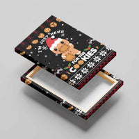 Just Here For The Cookies Christmas Canvas Wall Art Funny Xmas Holiday Patterns - Wonder Print Shop