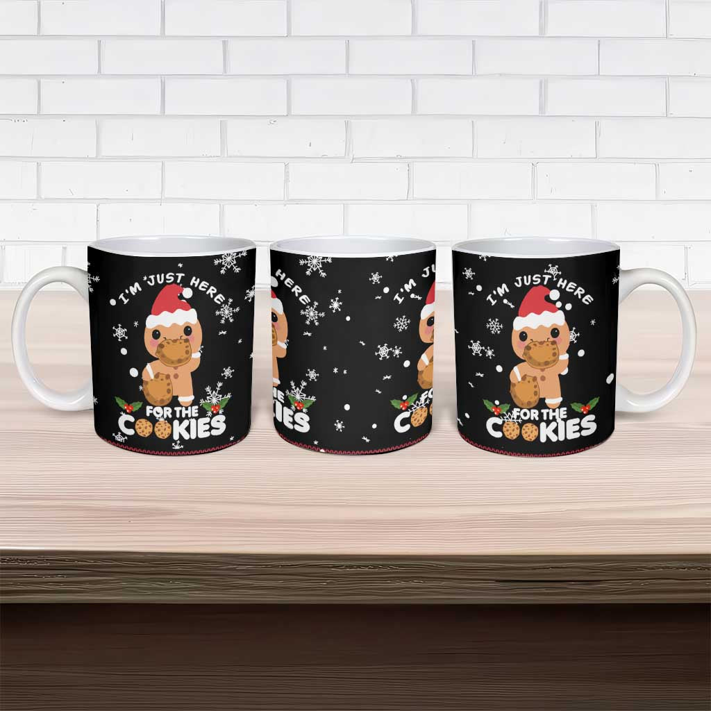 Just Here For The Cookies Christmas Ceramic Mug Funny Xmas Holiday Patterns - Wonder Print Shop