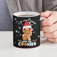 Just Here For The Cookies Christmas Ceramic Mug Funny Xmas Holiday Patterns - Wonder Print Shop
