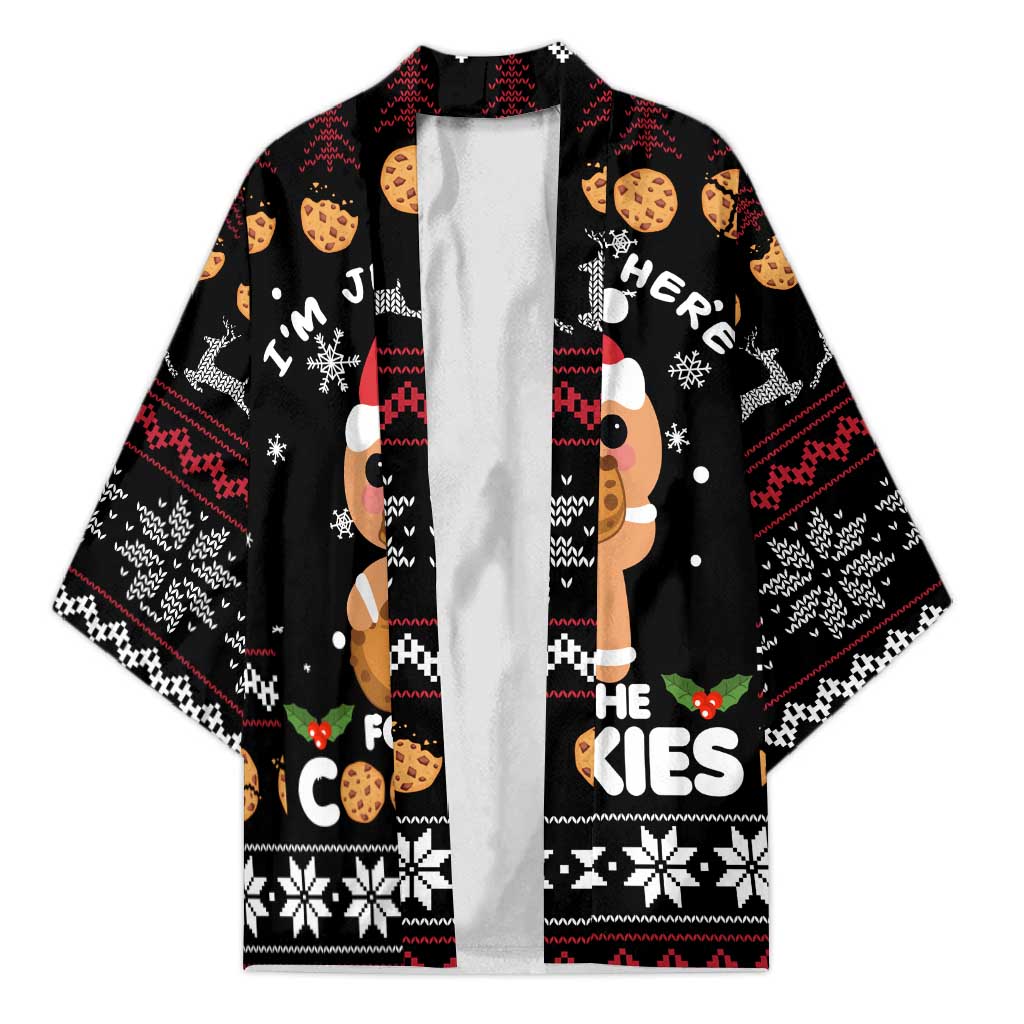 Just Here For The Cookies Christmas Kimono Funny Xmas Holiday Patterns - Wonder Print Shop