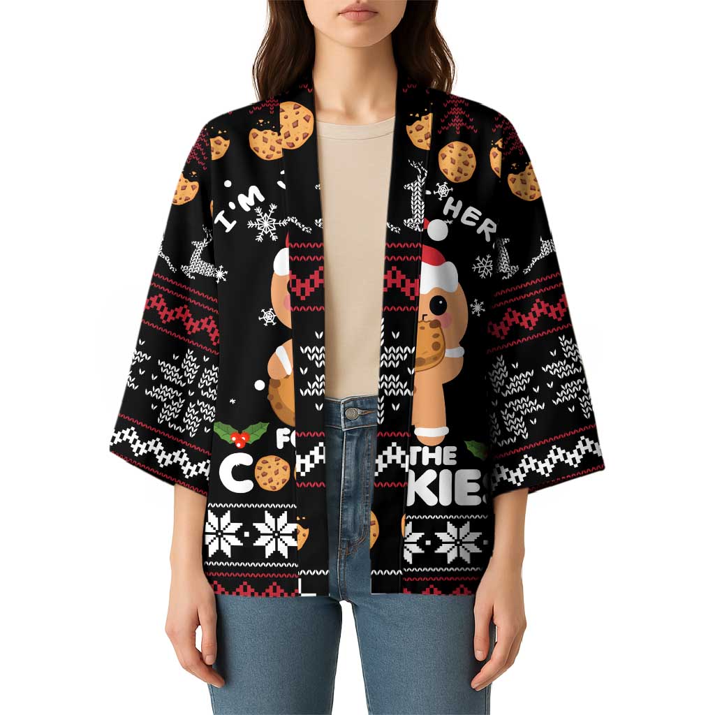 Just Here For The Cookies Christmas Kimono Funny Xmas Holiday Patterns - Wonder Print Shop