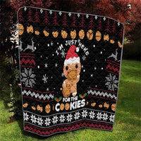 Just Here For The Cookies Christmas Quilt Funny Xmas Holiday Patterns - Wonder Print Shop