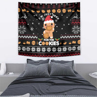 Just Here For The Cookies Christmas Tapestry Funny Xmas Holiday Patterns - Wonder Print Shop