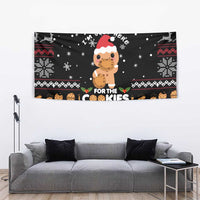 Just Here For The Cookies Christmas Tapestry Funny Xmas Holiday Patterns - Wonder Print Shop