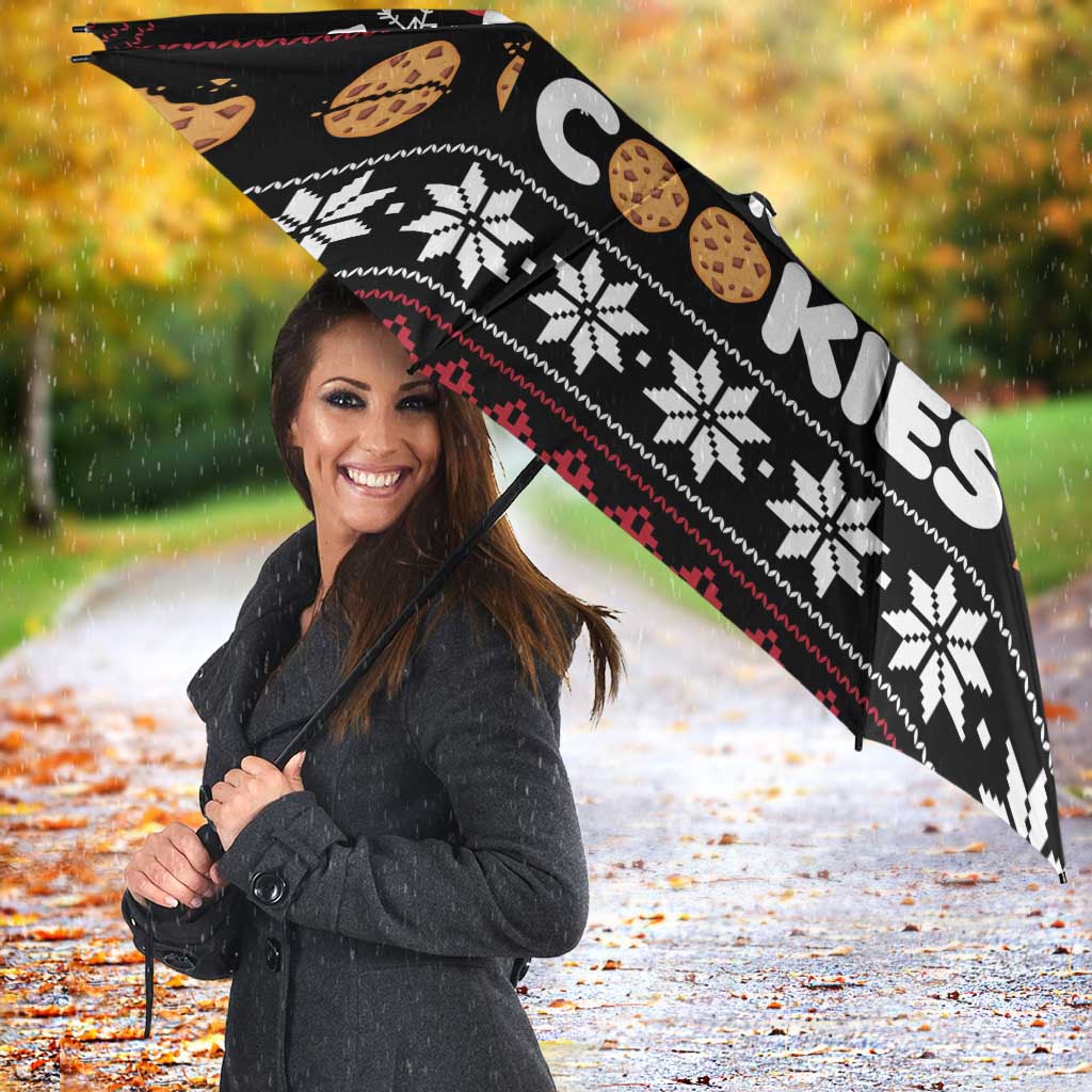 Just Here For The Cookies Christmas Umbrella Funny Xmas Holiday Patterns - Wonder Print Shop