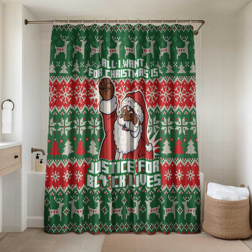 Justice For Black Lives Christmas Bathroom Set Funny Xmas Holiday Patterns - Wonder Print Shop