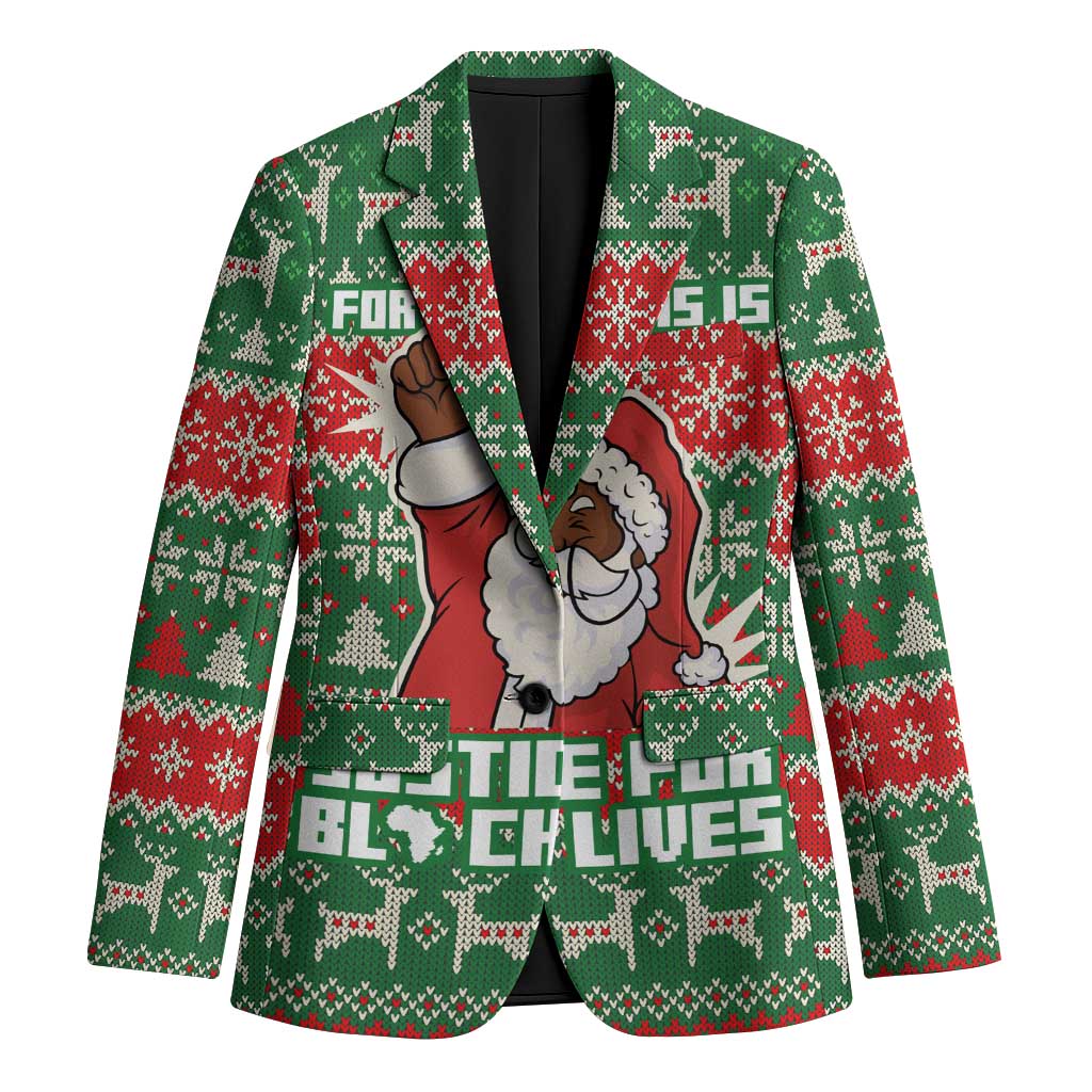 Justice For Black Lives Christmas Blazer Funny Xmas Holiday Patterns - Wonder Print Shop
