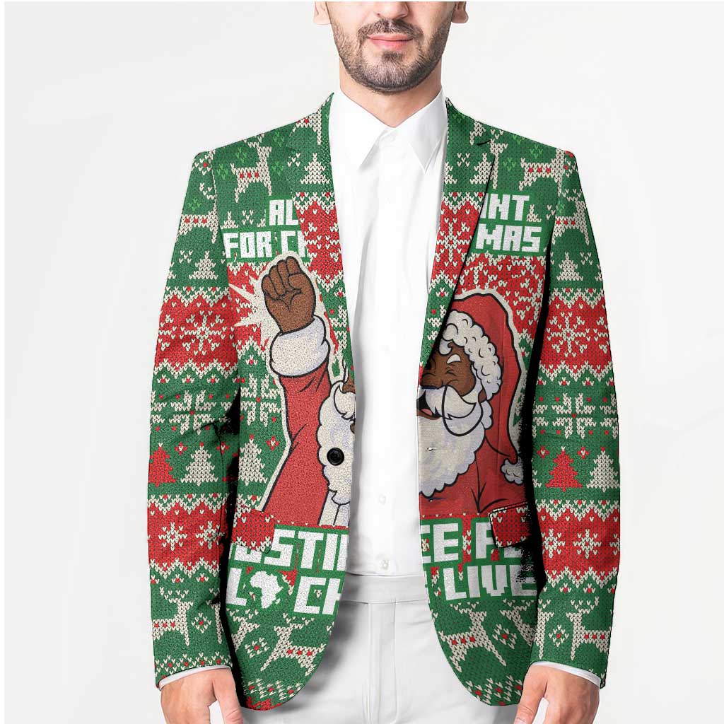 Justice For Black Lives Christmas Blazer Funny Xmas Holiday Patterns - Wonder Print Shop