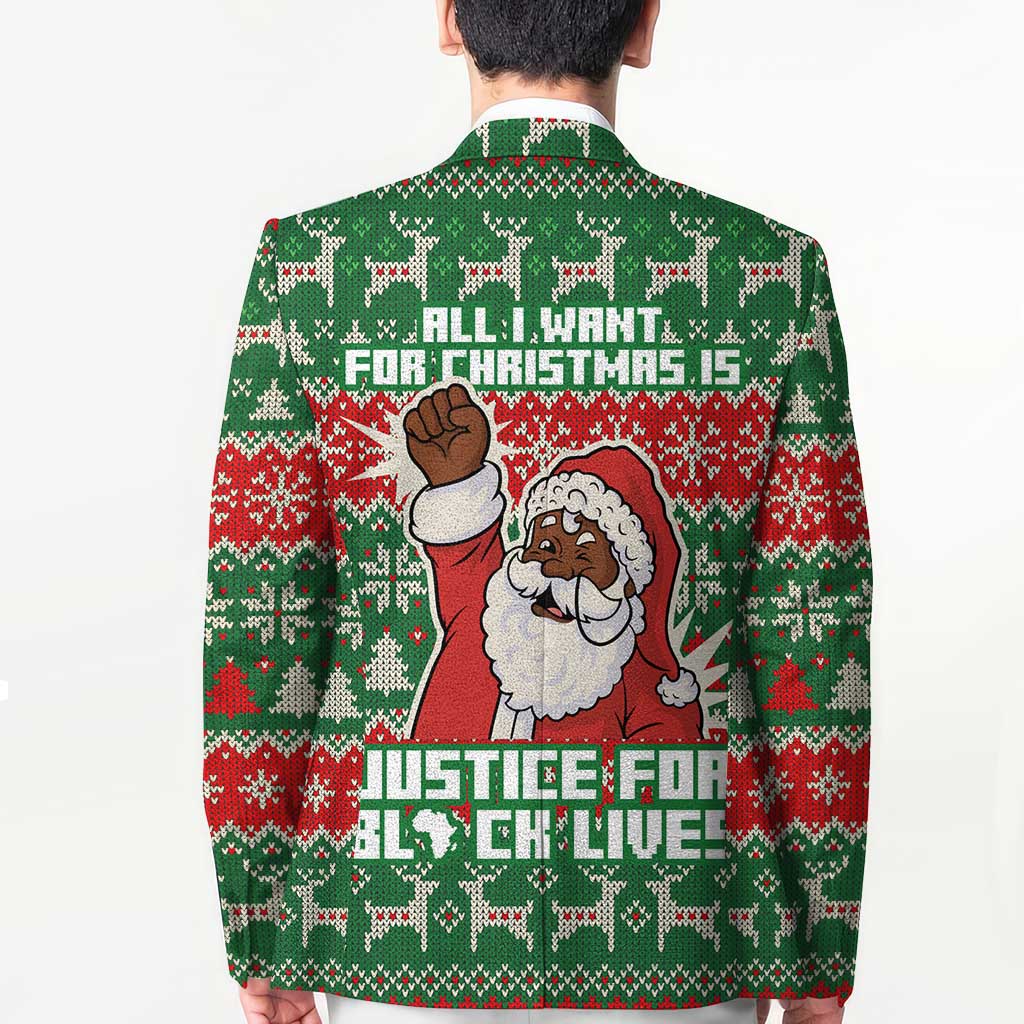 Justice For Black Lives Christmas Blazer Funny Xmas Holiday Patterns - Wonder Print Shop