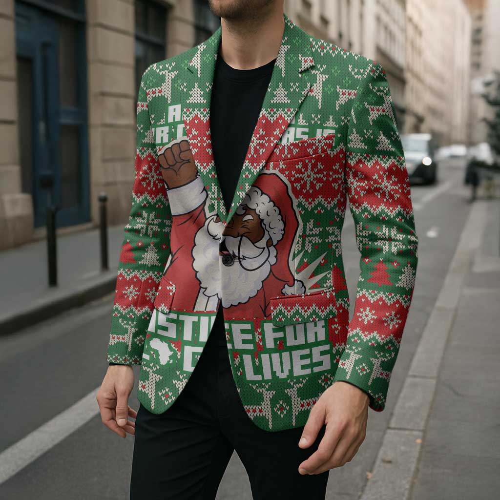 Justice For Black Lives Christmas Blazer Funny Xmas Holiday Patterns - Wonder Print Shop