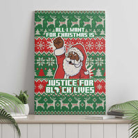 Justice For Black Lives Christmas Canvas Wall Art Funny Xmas Holiday Patterns - Wonder Print Shop