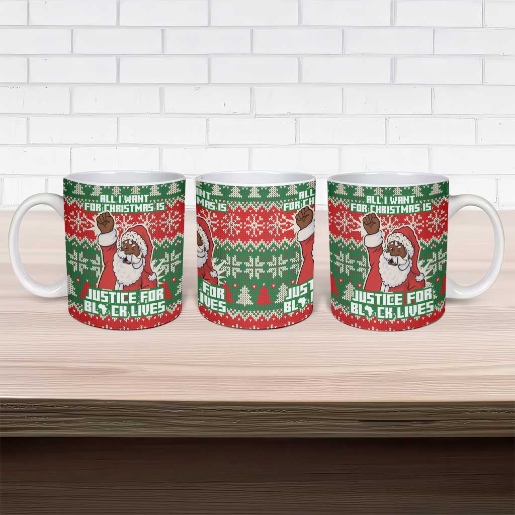 Justice For Black Lives Christmas Ceramic Mug Funny Xmas Holiday Patterns - Wonder Print Shop