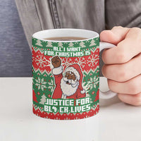 Justice For Black Lives Christmas Ceramic Mug Funny Xmas Holiday Patterns - Wonder Print Shop