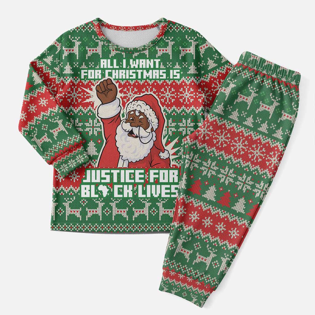 Justice For Black Lives Christmas Pajama Set Funny Xmas Holiday Patterns - Wonder Print Shop