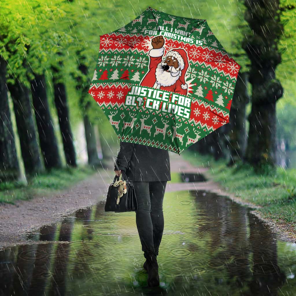 Justice For Black Lives Christmas Umbrella Funny Xmas Holiday Patterns - Wonder Print Shop
