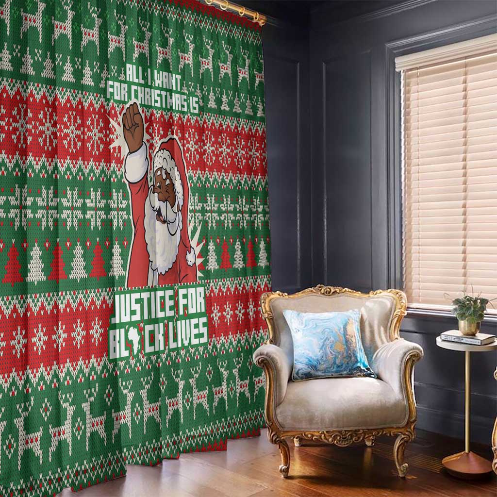 Justice For Black Lives Christmas Window Curtain Funny Xmas Holiday Patterns - Wonder Print Shop