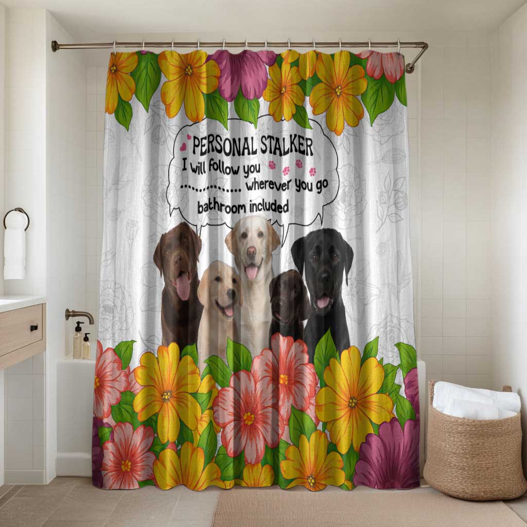 Labrador Retriever Personal Stalker Christmas Bathroom Set Funny Xmas Holiday Patterns - Wonder Print Shop