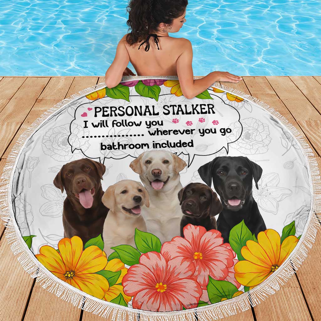 Labrador Retriever Personal Stalker Christmas Beach Blanket Funny Xmas Holiday Patterns - Wonder Print Shop