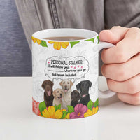 Labrador Retriever Personal Stalker Christmas Ceramic Mug Funny Xmas Holiday Patterns - Wonder Print Shop