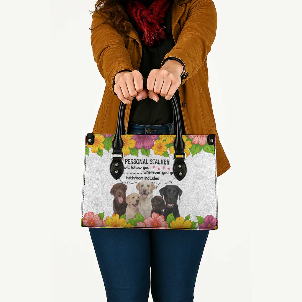 Labrador Retriever Personal Stalker Christmas Leather Bag Funny Xmas Holiday Patterns - Wonder Print Shop