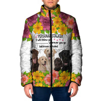 Labrador Retriever Personal Stalker Christmas Padded Jacket Funny Xmas Holiday Patterns - Wonder Print Shop