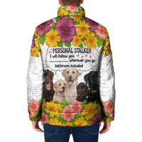 Labrador Retriever Personal Stalker Christmas Padded Jacket Funny Xmas Holiday Patterns - Wonder Print Shop